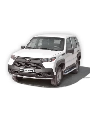 Защита переднего бампера (труба) (d51) Техно Сфера (нержавейка) Лада ВАЗ Нива Трэвел (212300-80) (2021-2025)