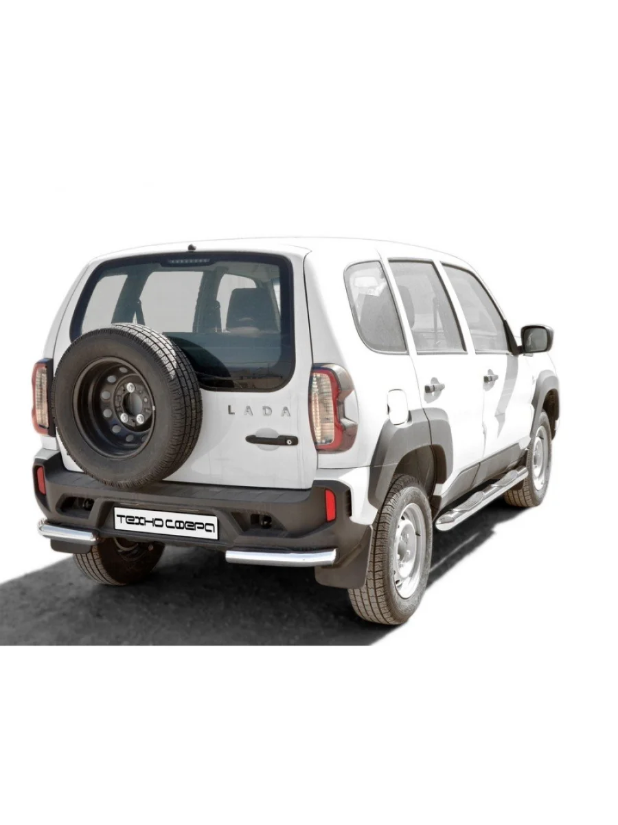 Защита заднего бампера (уголки люкс) (d63.5) Техно Сфера Лада ВАЗ Нива Трэвел (212300-80) (2021-2025) (нержавейка)  в Перми Пермском крае
