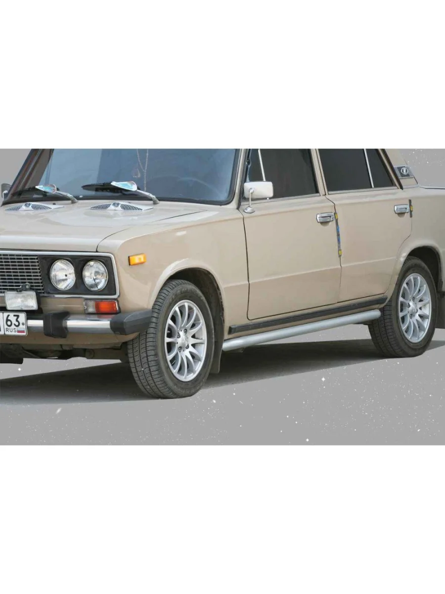 Пороги Техно Сфера  Лада  2105, 2106 (Черный матовый)  в Керчи Республика Крым