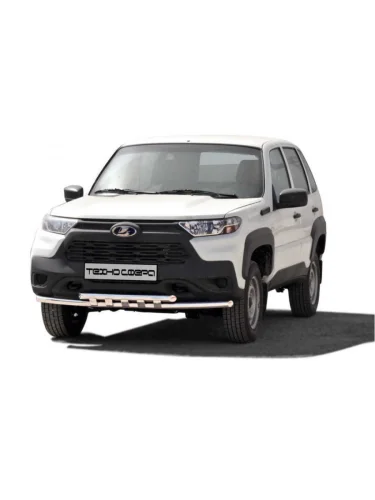 Защита переднего бампера (труба двойная) (d51) Техно Сфера (нержавейка) Лада ВАЗ Нива Трэвел (212300-80) (2021-2025)