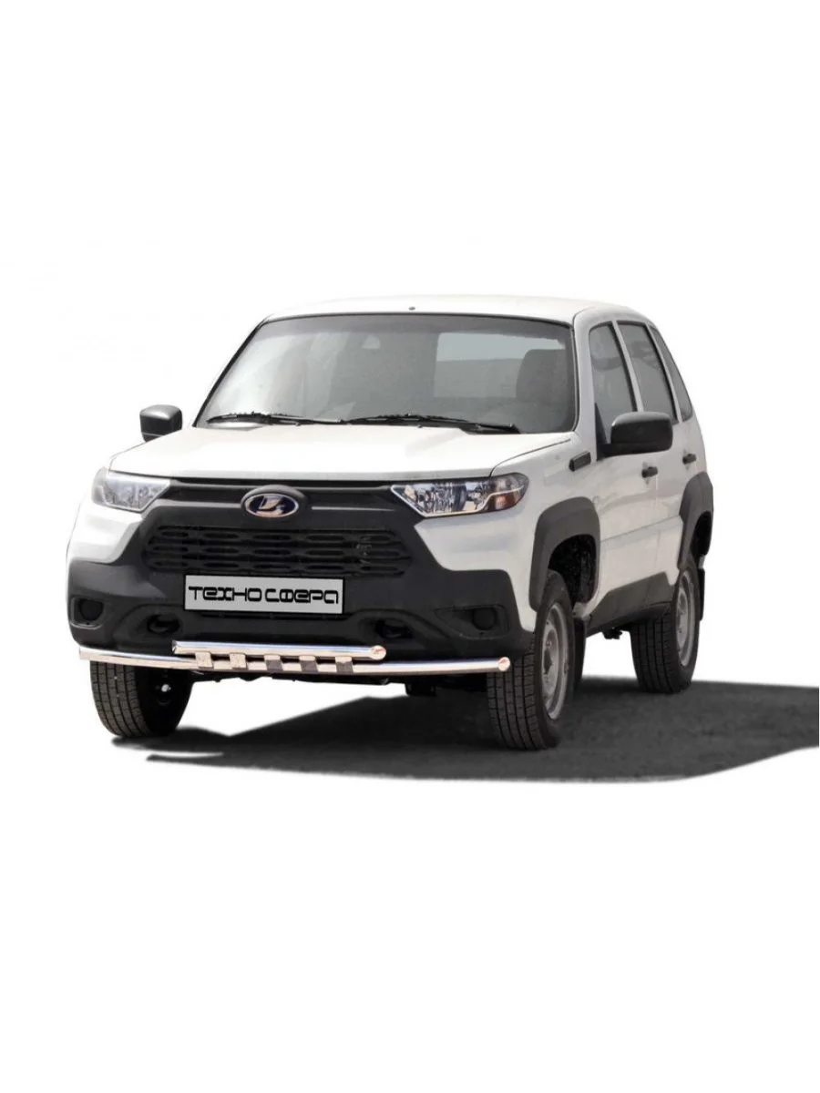 Защита переднего бампера (труба двойная) (d51) Техно Сфера Лада ВАЗ Нива Трэвел (212300-80) (2021-2025) (нержавейка)  в Перми Пермском крае