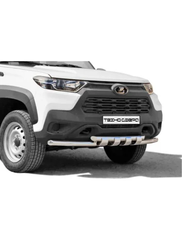 Защита переднего бампера (труба двойная люкс) (d51) Техно Сфера (нержавейка) Лада ВАЗ Нива Трэвел (212300-80) (2021-2025)