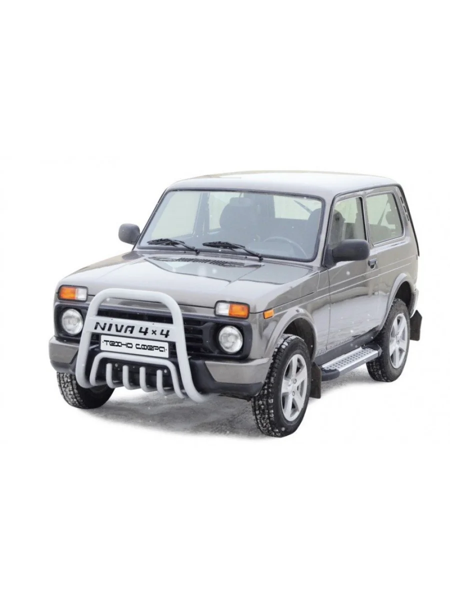 Передок (с дополнительной защитой двигателя) (d63.5) Техно Сфера Лада ВАЗ нива 4х4 2131 Урбан 3 дв. дорестайлинг (2014-2019) (Черный матовый)  с доставкой в г. Керчь