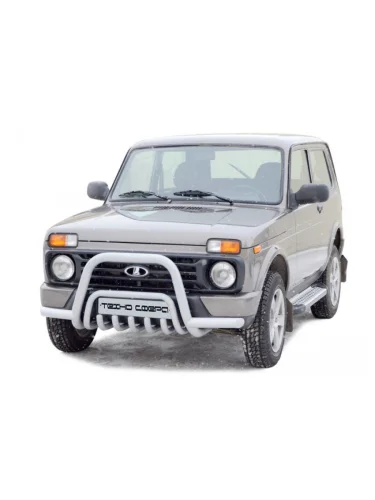 Защита переднего бампера (с усами с дополнительной защитой двигателя) Техно Сфера Лада ВАЗ нива 4х4 2131 Урбан 3 дв. дорестайлинг (2014-2019)