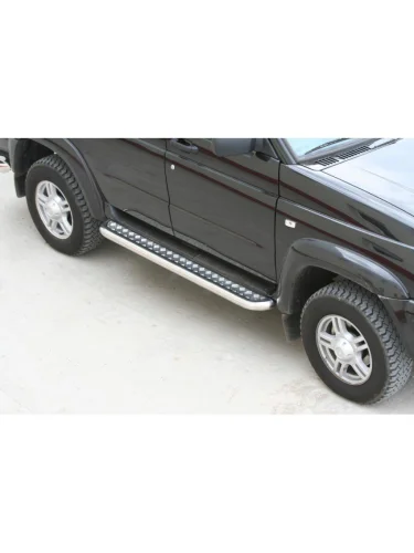 Защита порогов (с алюминиевым листом) Техно Сфера Уаз Патриот 3163 5 дв. дорестайлинг (2005-2013)