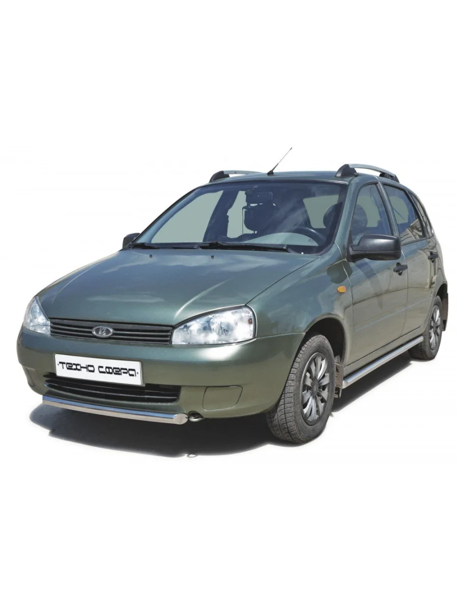 Защита переднего бампера (труба) (d51) Техно Сфера Лада ВАЗ Калина 2192 хэтчбек (2013-2018) (Черный матовый)  в Керчи Республика Крым