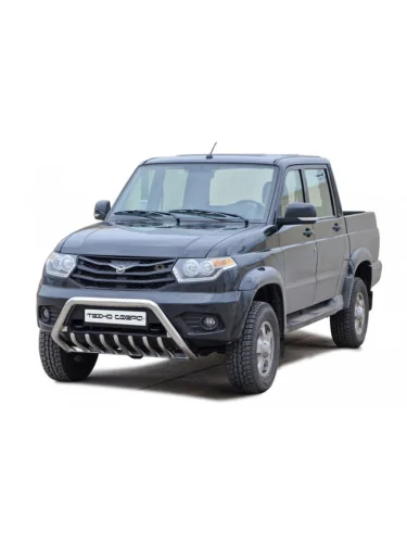 Защита переднего бампера (низкий d63.5) Техно Сфера Уаз Патриот 3163 5 дв. 2-ой рестайлинг (2017-2025)