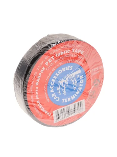 Изолента тканевая черная 19х0.19мм 25м подкапотная TERMINATOR