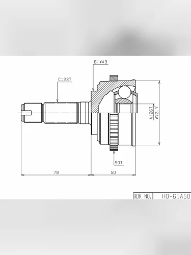 Шрус (Спереди Наруж) Honda Logo 96-01  Nissan DAYZ 13-19  DAYZ Roox 14-20