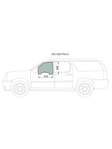 Стекло боковое опускное (Спереди Слева Цвет зеленый) Chevrolet Tahoe 06-14  Cadillac Escalade 06-