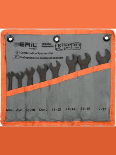 Набор ключей комбинированных 6-17мм 8 предметов в сумке BERIL