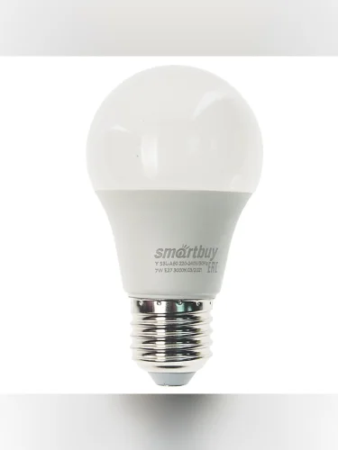 Лампа светодиодная E27 A60 7W(60W) 220V теплый SMARTBUY