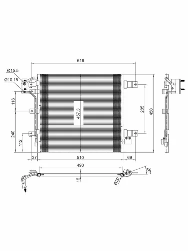 Радиатор кондиционера Jeep Wrangler 06-18