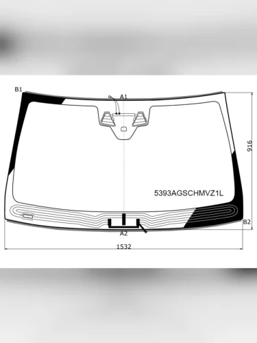Стекло лобовое (Обогрев щеток Две камеры Датчик дождя Молдинг) Mercedes-Benz GLE Coupe 14-19
