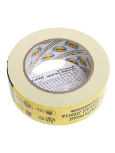 Скотч малярный 38ммх0.14мм 50м белый крепированный AVIORA
