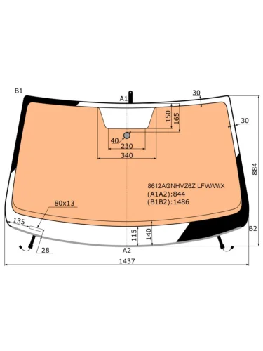 Стекло лобовое (Обогрев полный Молдинг) Volkswagen Jetta 10-19
