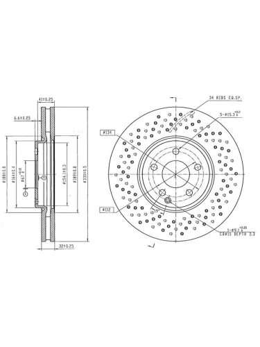 Диск тормозной (Спереди) Mercedes-Benz E-Class 02-09  A-Class 12-