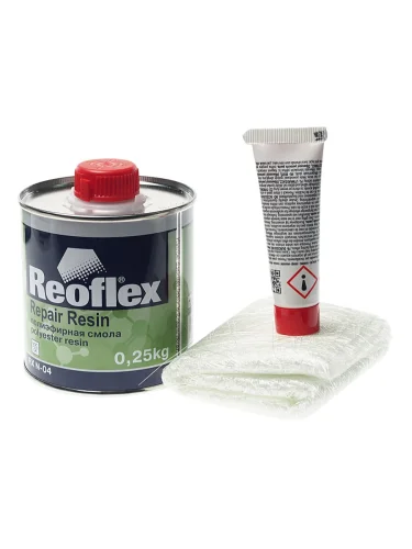 Комплект для ремонта сквозной коррозии смола 0.25кг + стекломат150г0.25м + отвердитель 15г REOFLEX