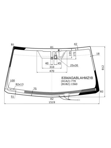 Стекло лобовое (Обогрев щеток Антенна Датчик дождя Молдинг) Toyota Land Cruiser Prado (J150) 09-1
