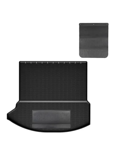 Коврик багажника (полиуретан, сложенный 3 ряд) Norplast Unidec (черный с полиуретановым фартуком) Mazda CX-80 KL (2024-2025)