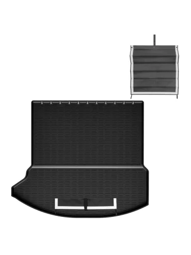 Коврик багажника (полиуретан, сложенный 3 ряд) Norplast Unidec (черный с текстильным фартуком) Mazda CX-80 KL (2024-2025)