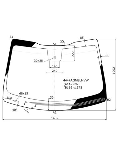 Стекло лобовое (Обогрев щеток) Kia Sportage 15-22