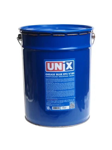 Смазка литиевая высокотемпературная GREASE BLUE EP 2 V180 18кг (синяя) UNIX