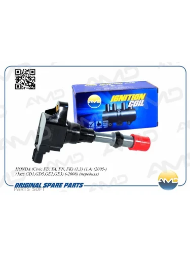 Катушка зажигания Honda Jazz 03-  Fit 01-07  Civic 06- (1.3 L13Z1  L13A7  1.5 L15A) AMD