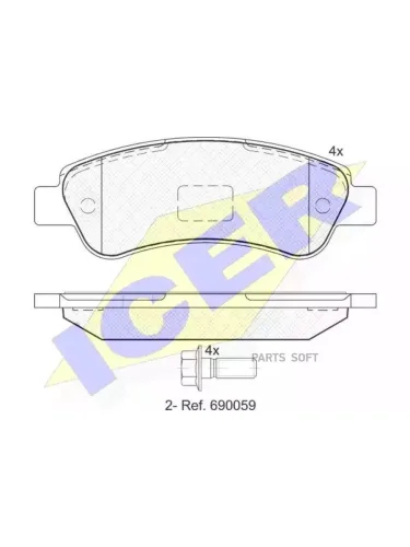 Колодки тормозные Fiat Ducato 06-; Peugeot Boxer 06- задние ICER 141804