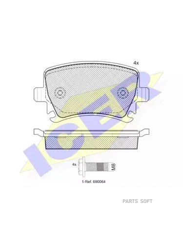 Колодки тормозные Audi A3; VW Passat 05- задние =GDB1551=GDB1622 ICER 181600703