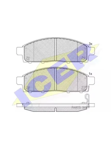 Колодки тормозные MMC L200 05- ICER 181784