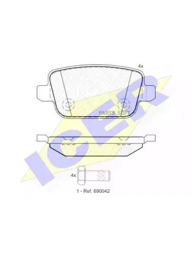 Колодки тормозные Ford Mondeo 07-  S-Max 06- задние ICER 181801