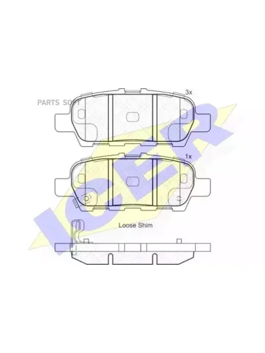 Колодки тормозные Nissan Cube 10-  Juke 10-  Teana 08- задние 105.5 х 39.48 х 14.3 ICER 181901