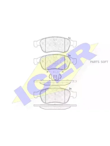 Колодки тормозные Renault Fluence 10-  Megane 08-  Duster 10- ICER 181915