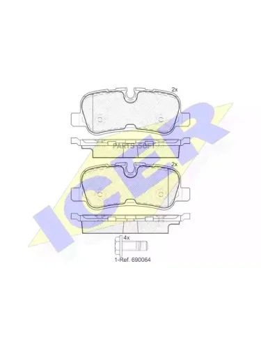 Колодки тормозные Land Rover Discovery IV 09- задние ICER 181946