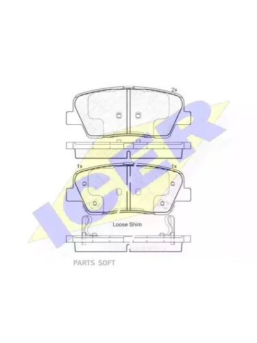 Колодки тормозные Kia Sorento 09-; Hyundai Santa Fe 09- задние ICER 181954
