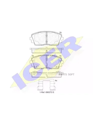 Колодки тормозные Kia Picanto 11- ICER 182034