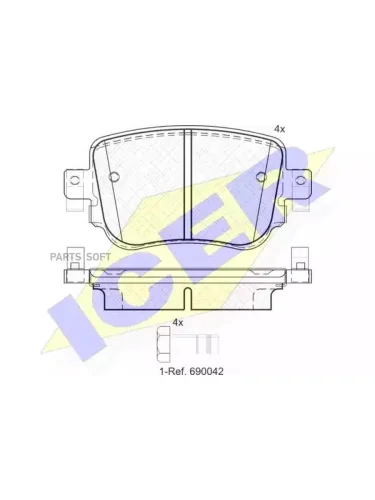 Колодки тормозные Skoda Octavia III 13- ICER 182152