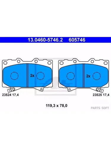 Колодки тормозные дисковые передн  LEXUS: LX 470 98-08  TOYOTA: LAND CRUISER 4.2 TDi 4x4 84-  LAND CRUISER 100 4.2 D4.2 TD4.2 TDi 24V4.74.7 98-  LAND CRUISER 90 4.7 95-