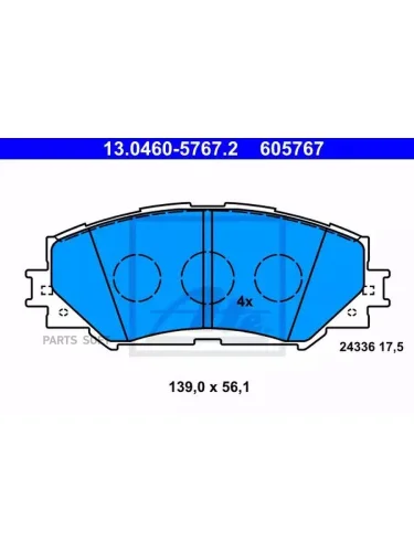 Колодки тормозные дисковые передн  LEXUS: HS 250h 09-  SUBARU: TREZIA 1.31.4 D 11-  TOYOTA: AURIS 1.4 VVTi1.61.6 VVTi 06-  COROLLA седан 1.3 VVT-i1.331.4 VVT-i1.61.6