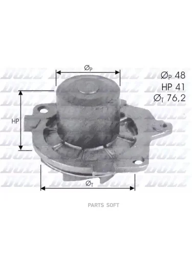 Насос водяной FIAT BravaBravo 1.9JTD 1098- Doblo 1.9D 00- Multipla 1.9JTD 99- AR 156 1.9JTD 2.4TD 97- AR 166 2.4JTD 99-