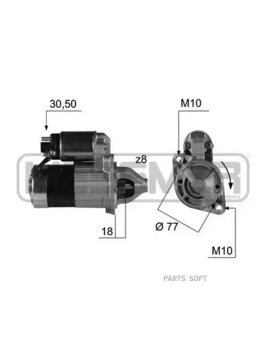 Стартер ERA 220384 Hyundai i30 07-12 2.0; Kia Ceed 06- 2.0