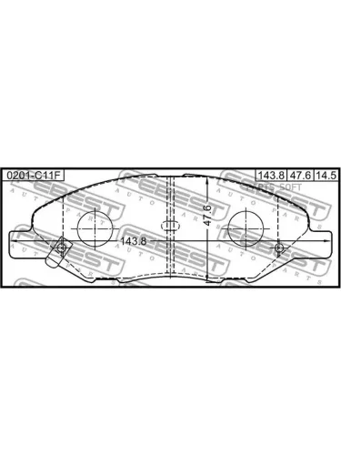 Колодки тормозные Nissan Note (E11) 06-  Tiida 07-  March 03-10; Mazda Familia 07- передние Febest 0201-C11F
