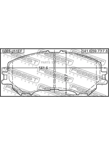 Колодки тормозные Nissan Qashqai (J11) 14-  X-Trail (T32) 14- передние Febest 0201-J11EF