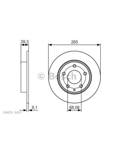 Диск тормозной Mazda 3 13- задний Bosch 0986479C26