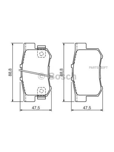 Колодки тормозные Suzuki SX4 06- задние Bosch 0986494358