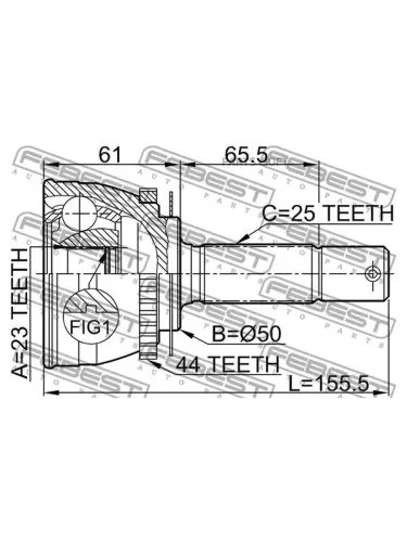 ШРУС Hyundai Matrix 01- (GEN) наружный 23 x 50 x 25 Febest