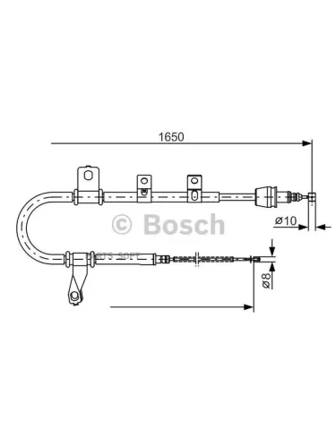 Трос ручного тормоза BOSCH 1987482074 HYUNDAI MATRIX 01- L бараб