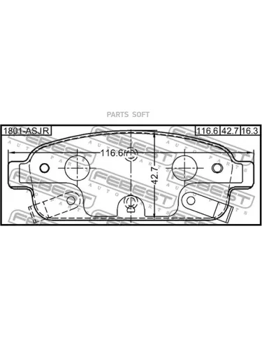 Колодки тормозные Chevrolet Cruze 09-; Opel Astra J 09-  Mokka 12-  Zafira C 11- задние Febest 1801-ASJR