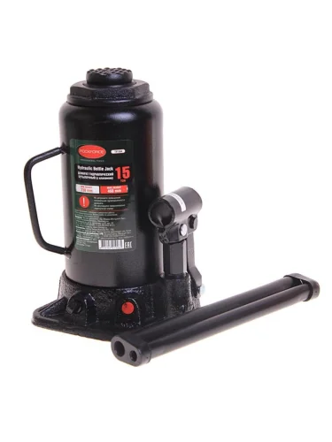 Домкрат бутылочный 15т 230-460мм с клапаном ROCKFORCE